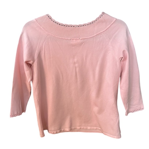 Vintage White Stag Women's Pink 3/4 Sleeve Comfy Stretchy Sweater. Size Small - Picture 2 of 8